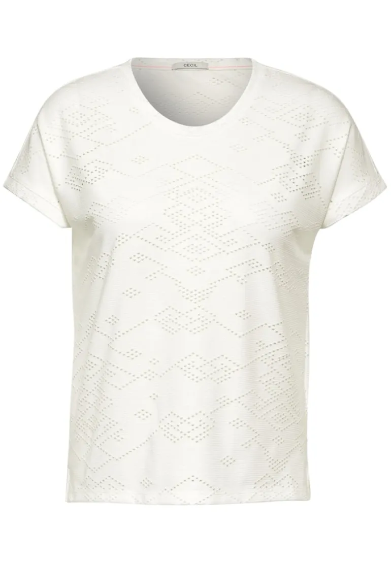 Ajour T-Shirt vanilla white