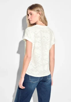 Ajour T-Shirt vanilla white
