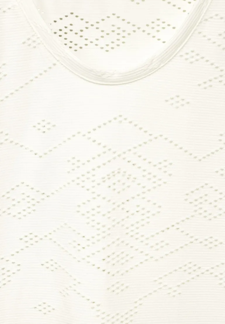Ajour T-Shirt vanilla white