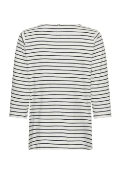 3/4-Arm T-Shirt mit Seitenschlitzen night blue stripes