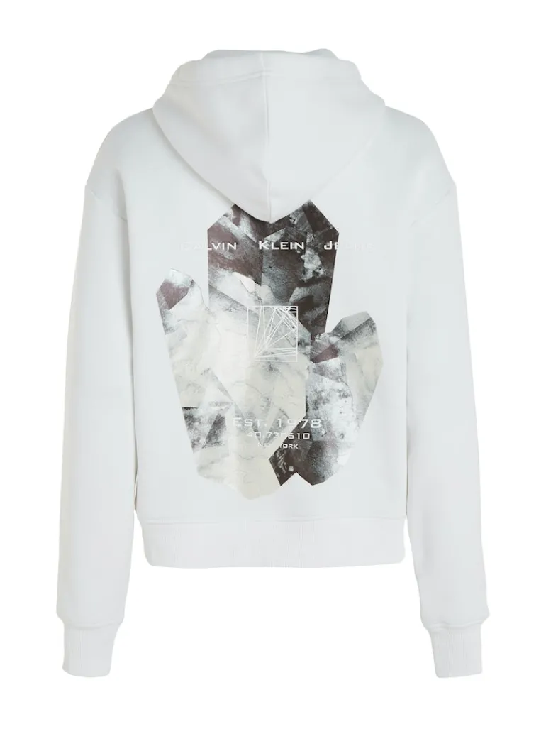BACK DIAMOND GRAPHIC HOODIE bright white