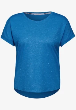 Basic Glitzer T-Shirt azure blue melange