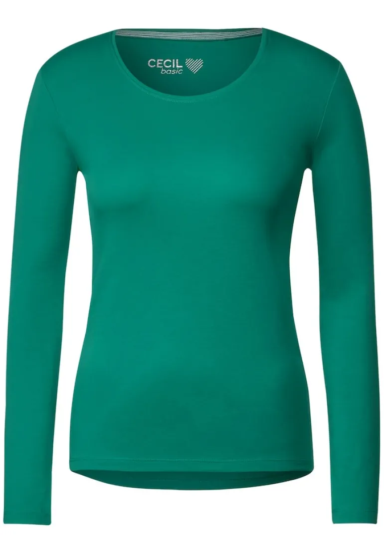 Basic Langarmshirt smaragd green