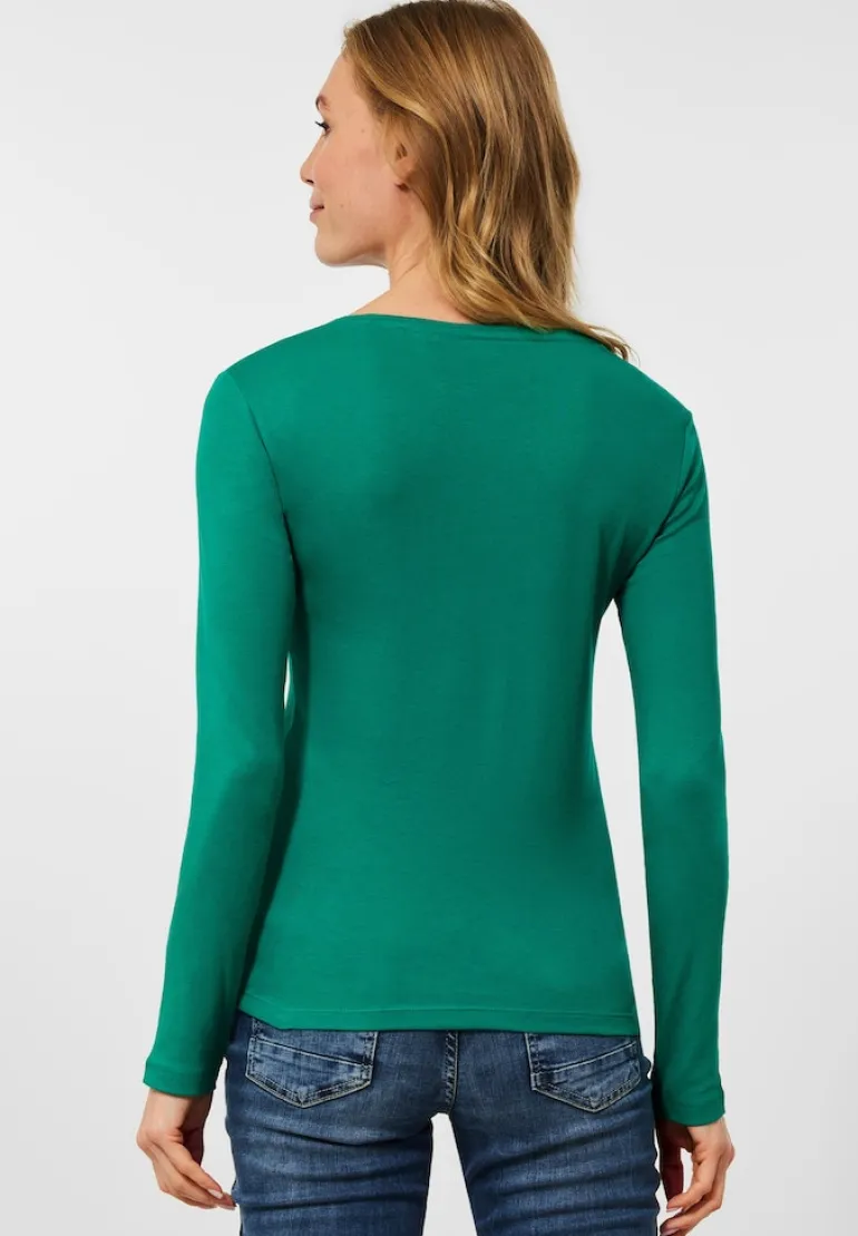 Basic Langarmshirt smaragd green