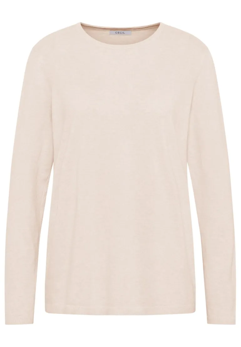 Basic Pullover oat milk beige melange