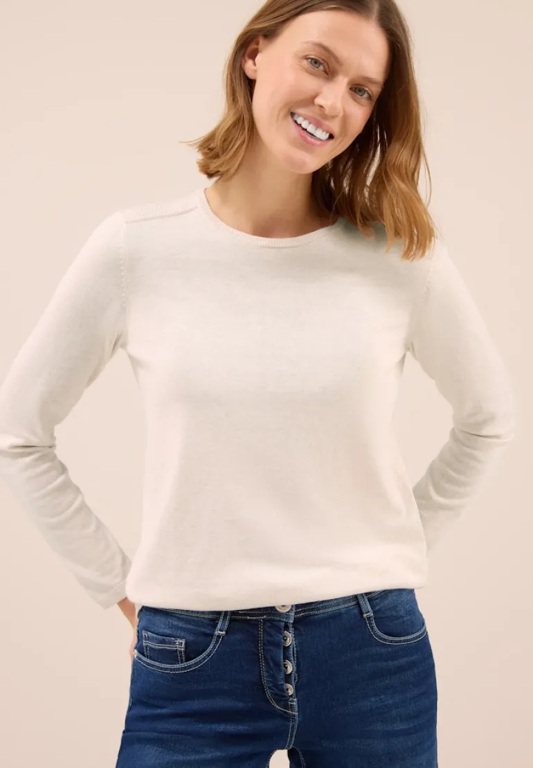 Basic Pullover oat milk beige melange