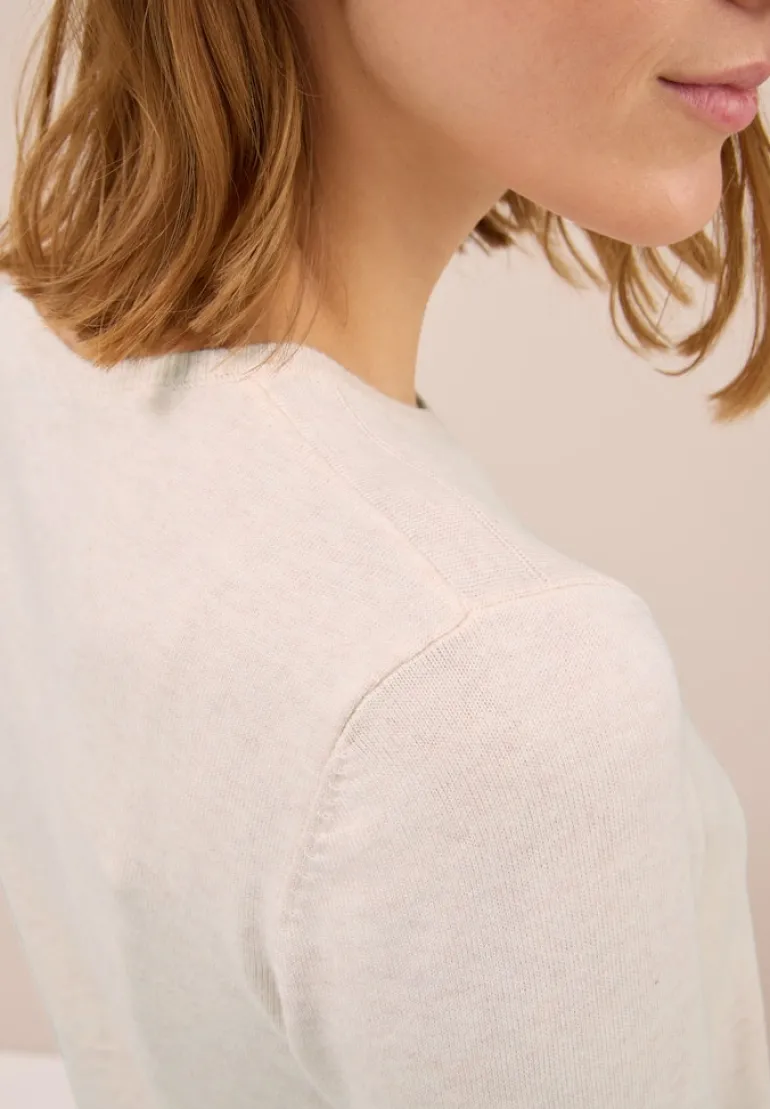 Basic Pullover oat milk beige melange