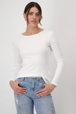 Basic-Shirt aus Pima-Baumwolle off-white