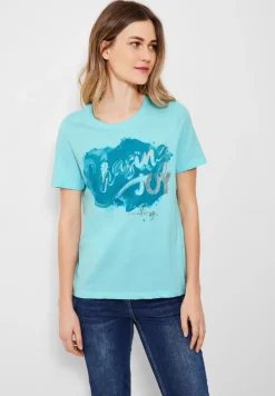 Basicshirt mit Frontprint clary mint