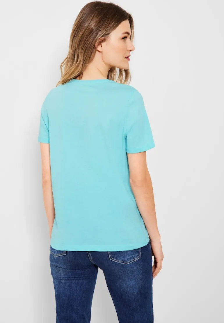Basicshirt mit Frontprint clary mint