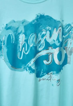 Basicshirt mit Frontprint clary mint
