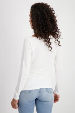 Basic Shirt mit Glanznaht off-white
