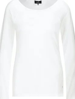 Basic Shirt mit Glanznaht off-white