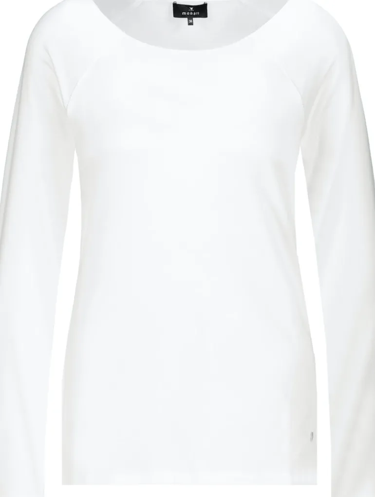 Basic Shirt mit Glanznaht off-white