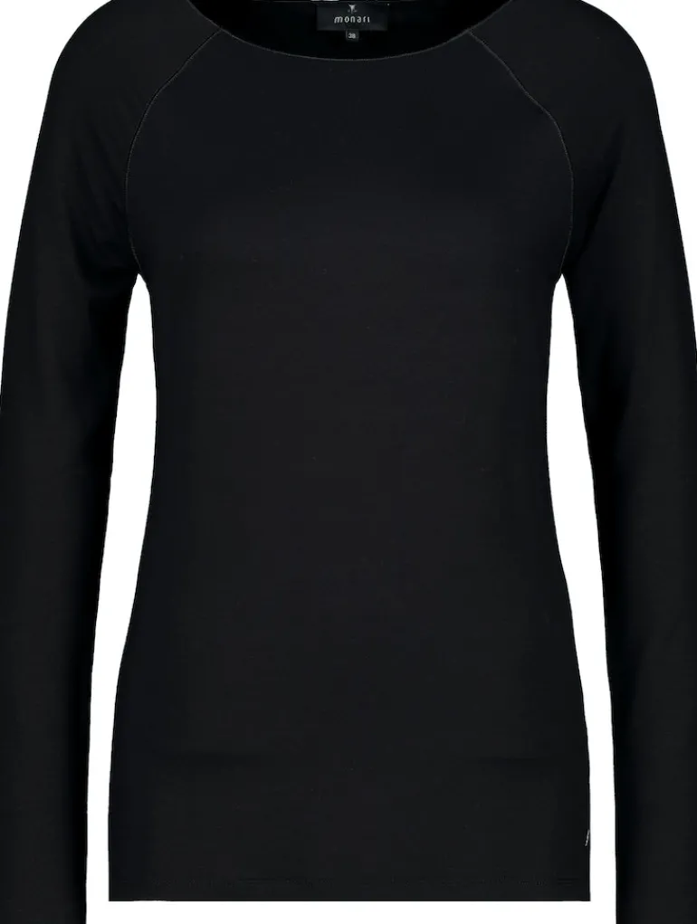 Basic Shirt mit Glanznaht schwarz
