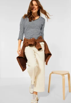 Basic Shirt mit Streifen deep blue