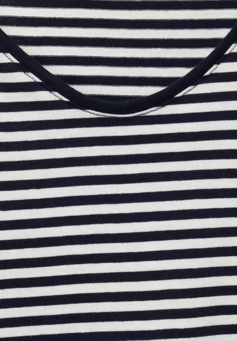 Basic Shirt mit Streifen deep blue