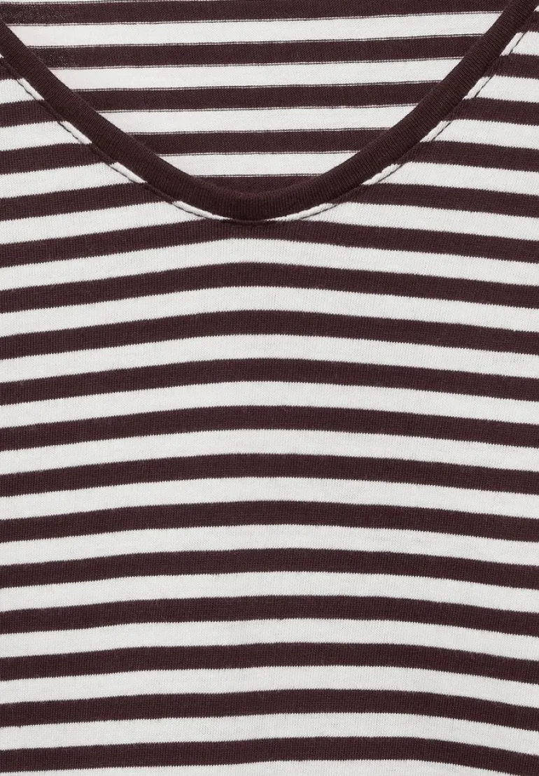 Basic Shirt mit Streifen red grape