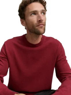 Basic Strickpullover aus Baumwolle dark samba red melange