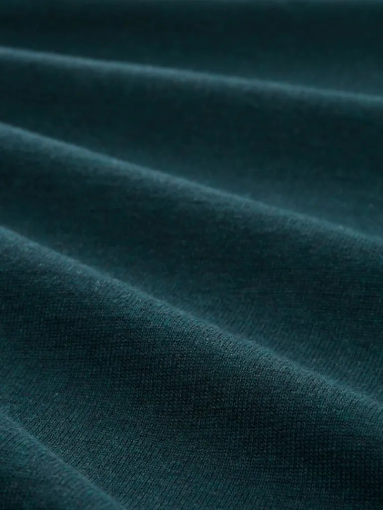 Basic Strickpullover aus Baumwolle sapphire green melange