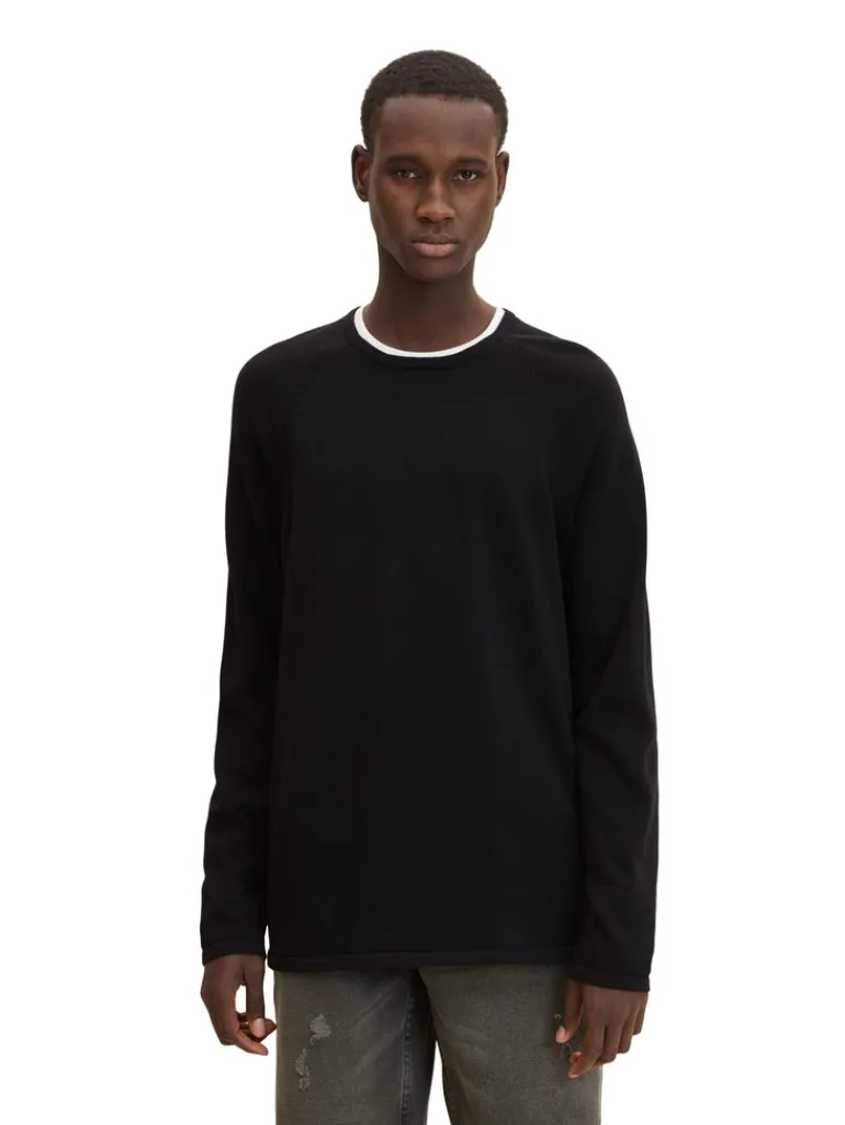 Basic Strickpullover black