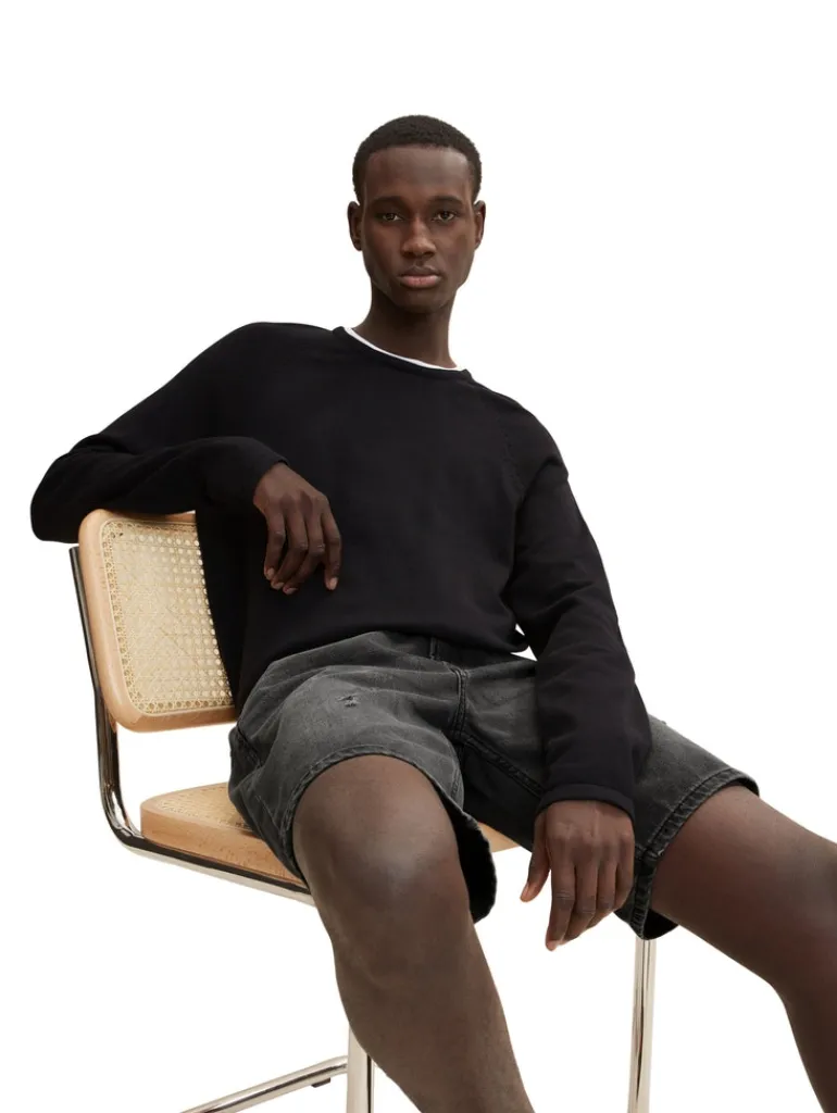 Basic Strickpullover black