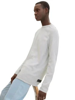 Basic Strickpullover light stone grey melange