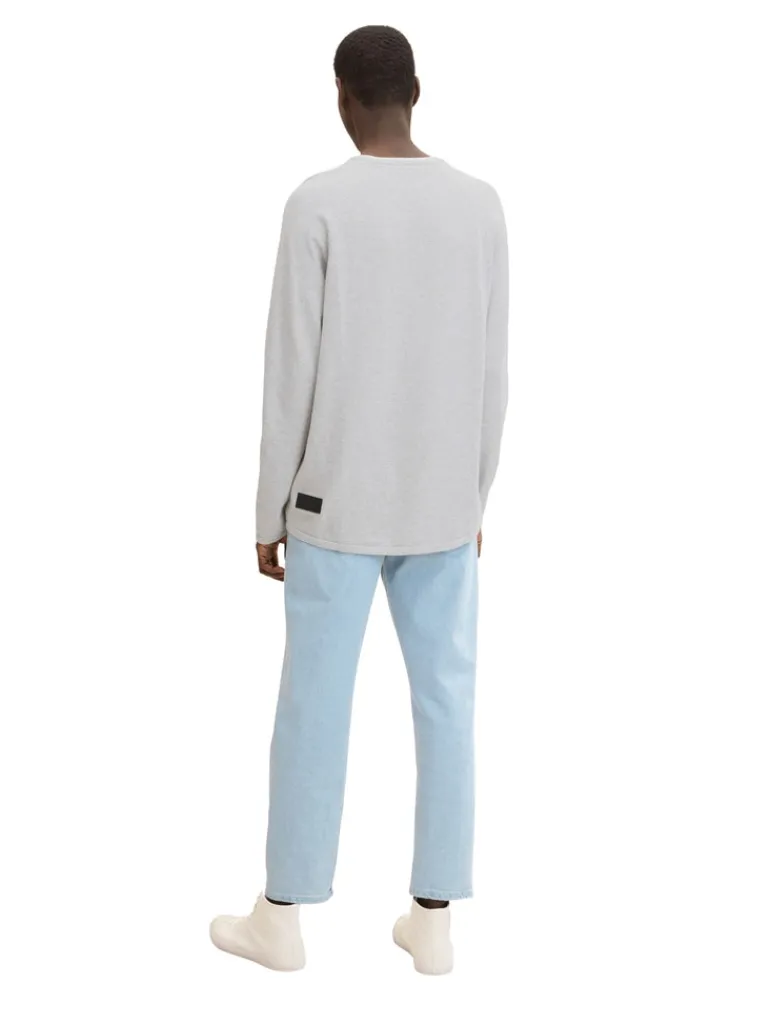 Basic Strickpullover light stone grey melange