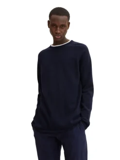 Basic Strickpullover sky captain blue