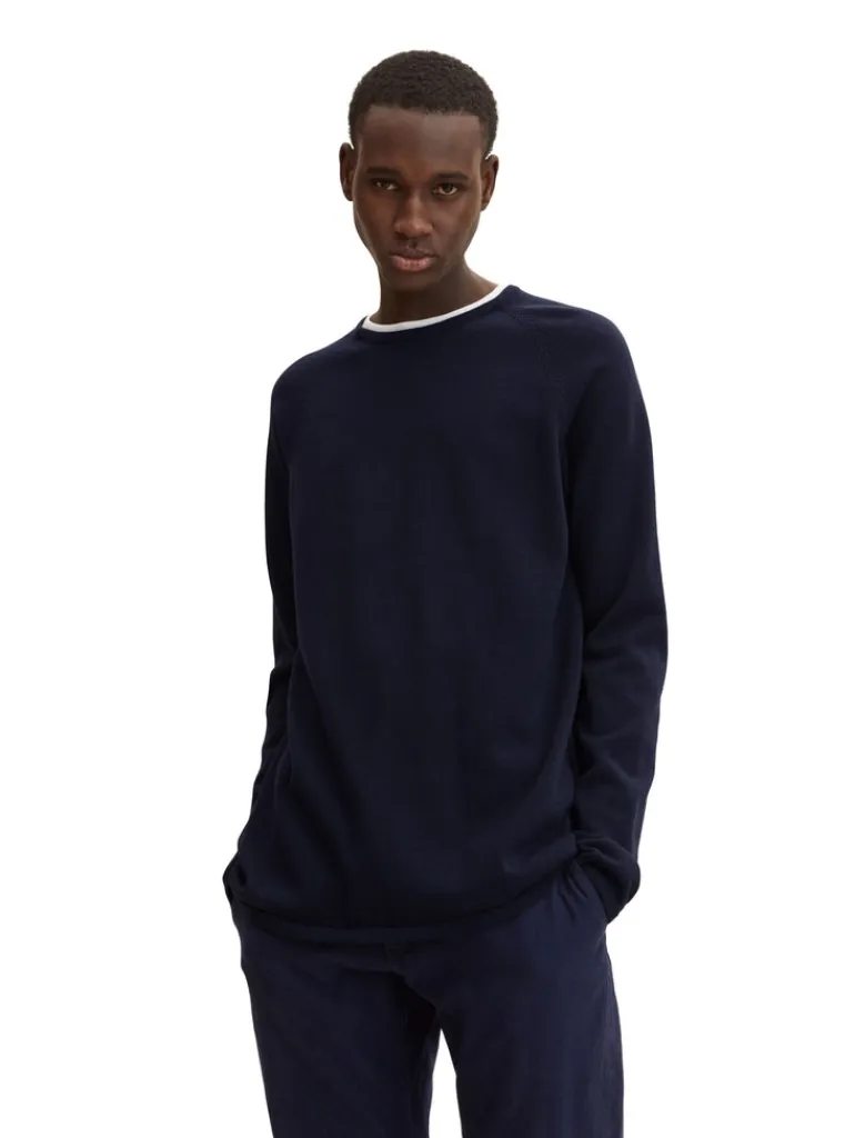 Basic Strickpullover sky captain blue