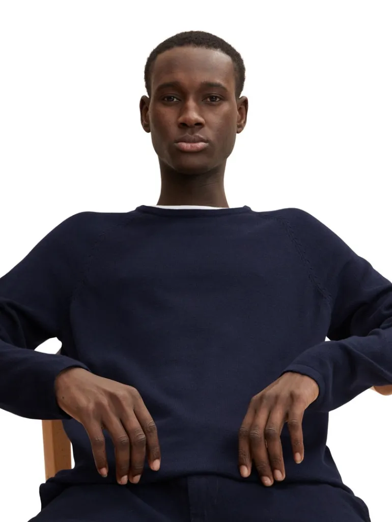 Basic Strickpullover sky captain blue