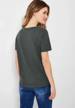 Basic T-Shirt in Unifarbe easy khaki