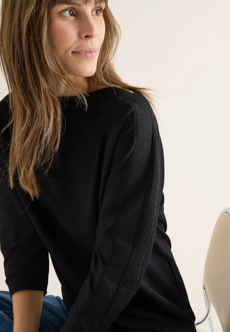 Batwing Shirt mit Tape black