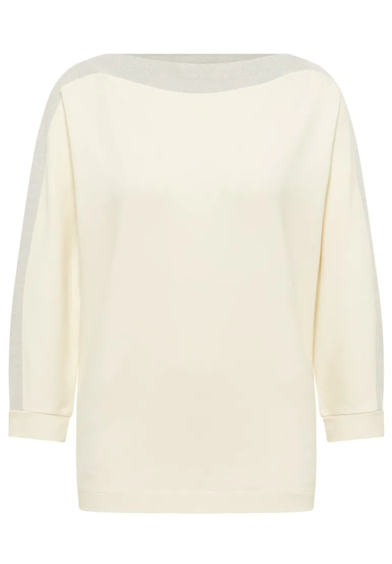 Batwing Shirt mit Tape creamy white