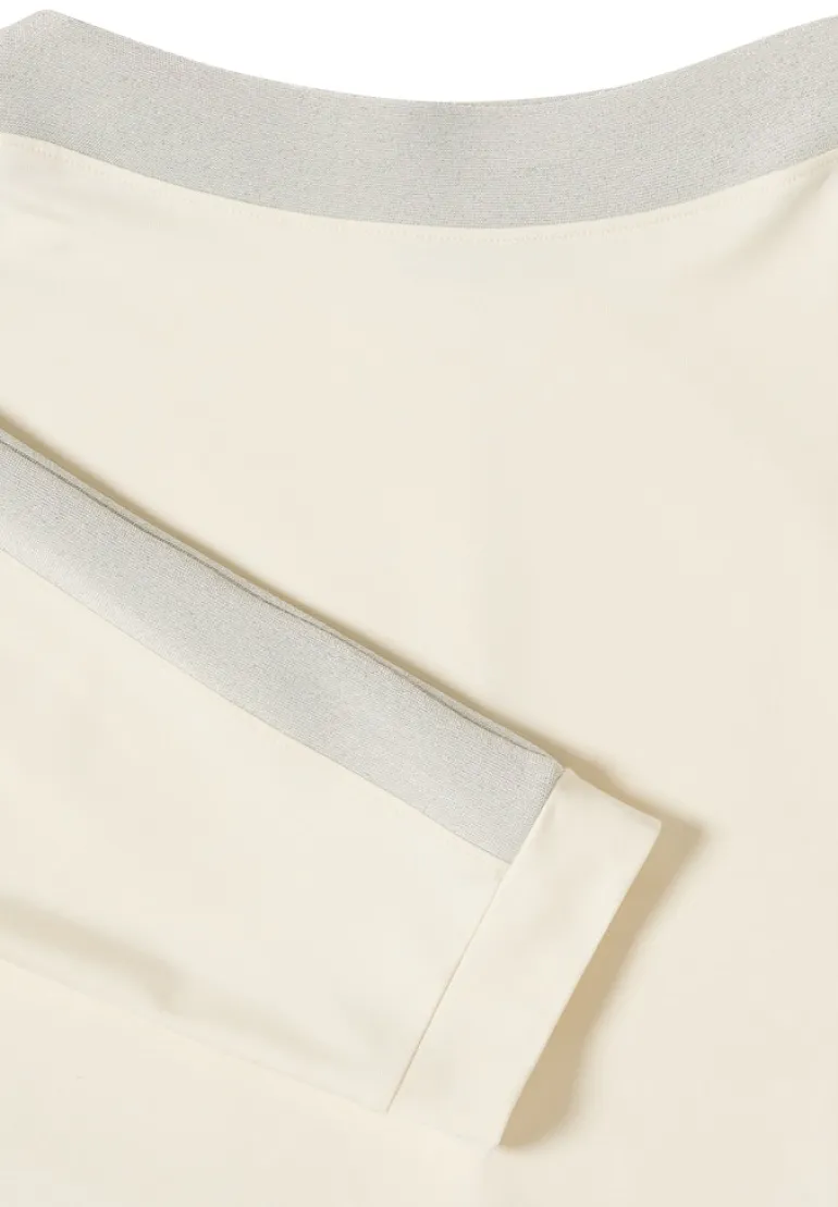 Batwing Shirt mit Tape creamy white