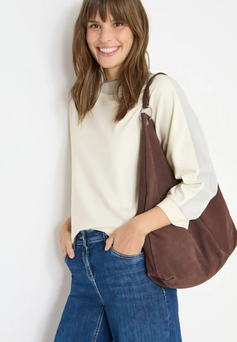 Batwing Shirt mit Tape creamy white