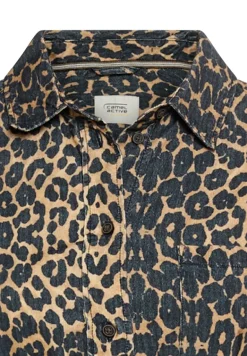 Baumwollkleid mit Bindegürtel leo aop