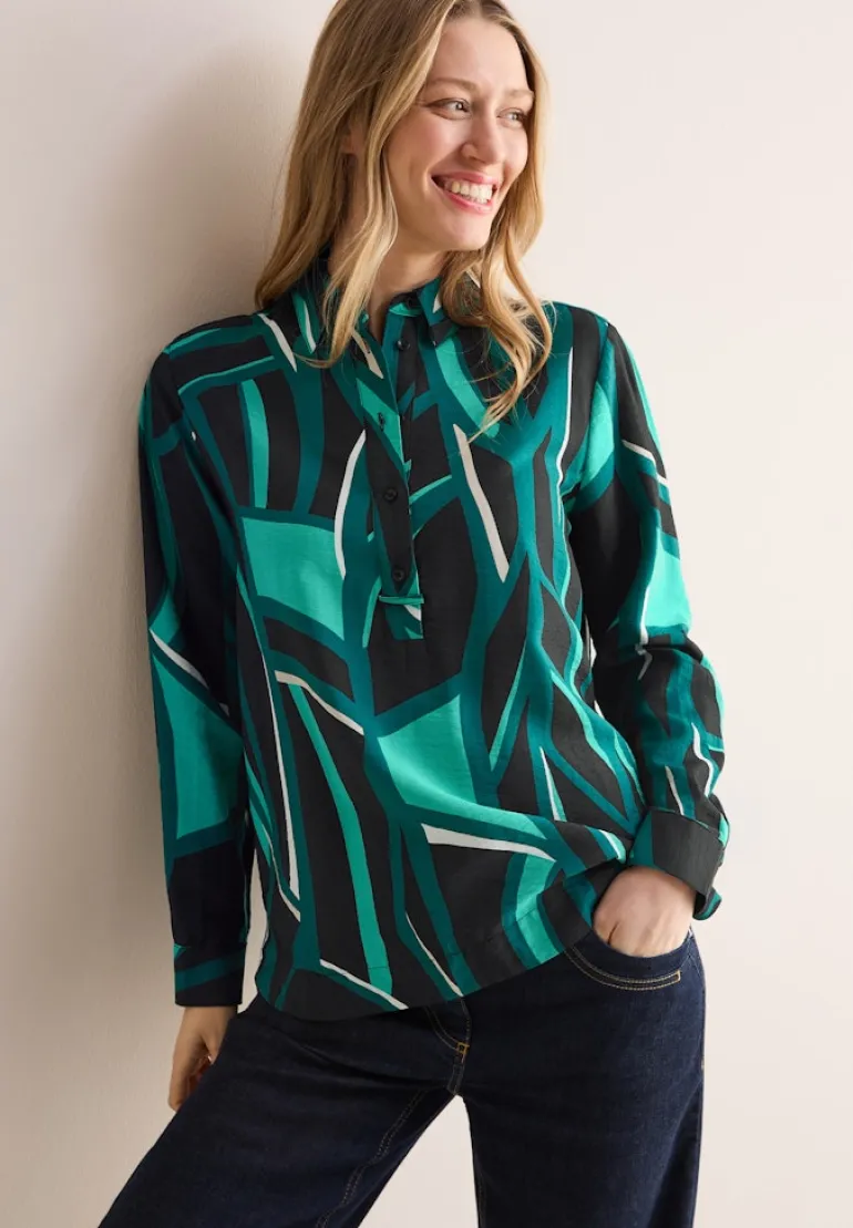 Bedruckte Bluse black