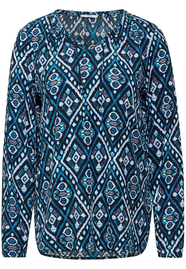 Bedruckte Bluse deep charcoal grey