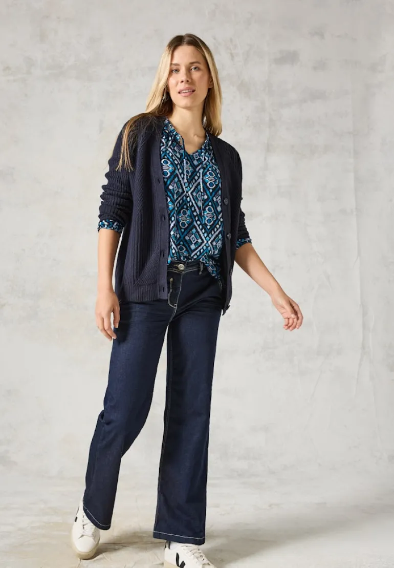 Bedruckte Bluse deep charcoal grey