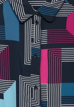 Bedruckte Bluse deep petrol