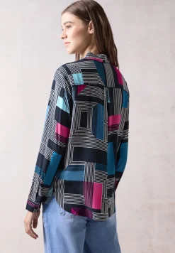 Bedruckte Bluse deep petrol
