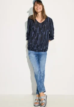 Bedruckte Bluse universal blue
