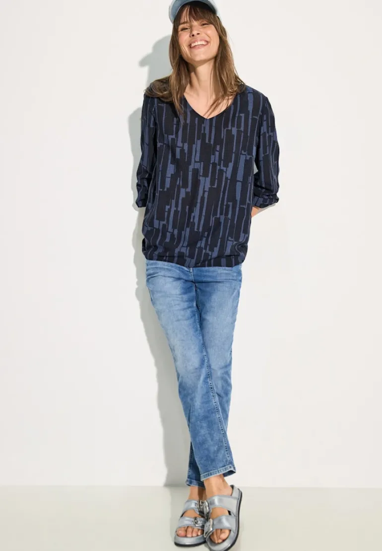 Bedruckte Bluse universal blue