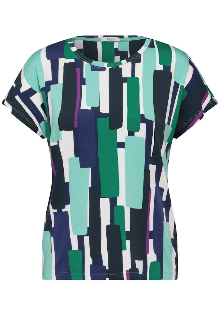 Bedrucktes T-Shirt fir green