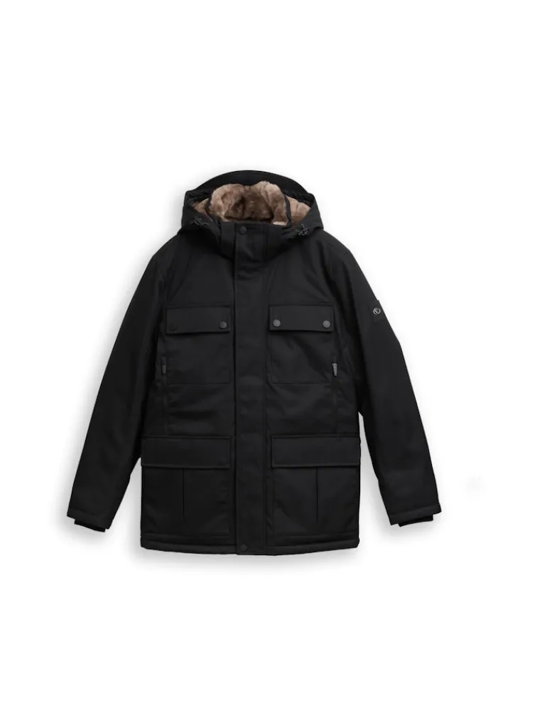 Übergangsjacke mit aufgesetzten Taschen black