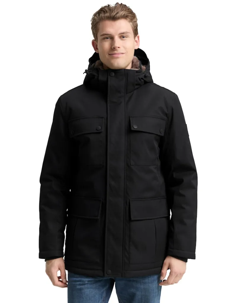 Übergangsjacke mit aufgesetzten Taschen black
