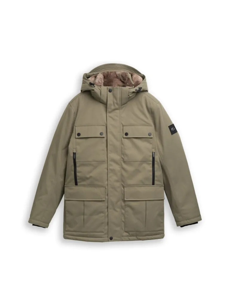 Übergangsjacke mit aufgesetzten Taschen smokey olive green