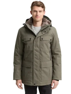 Übergangsjacke mit aufgesetzten Taschen smokey olive green