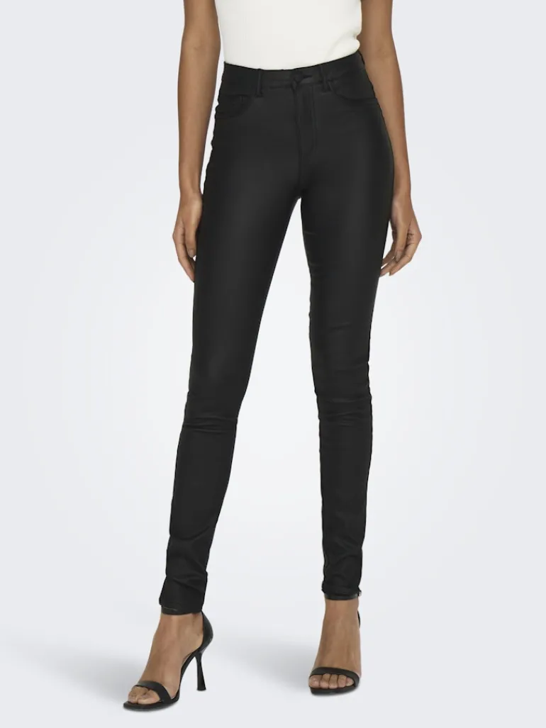 Beschichete Skinny Jeans black